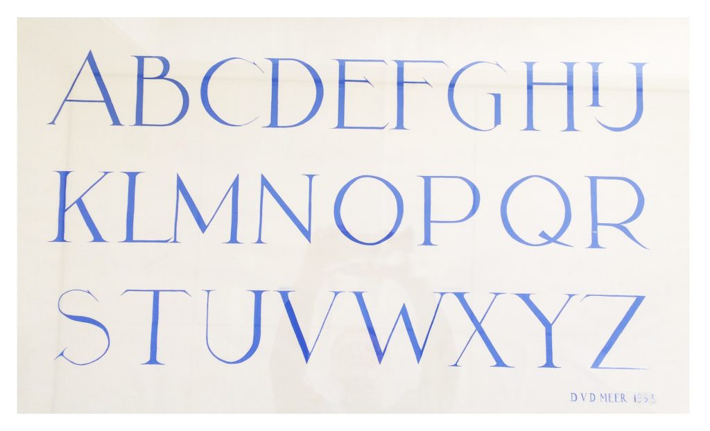 handgeschilderd letterfont Durk van der Meer 1953